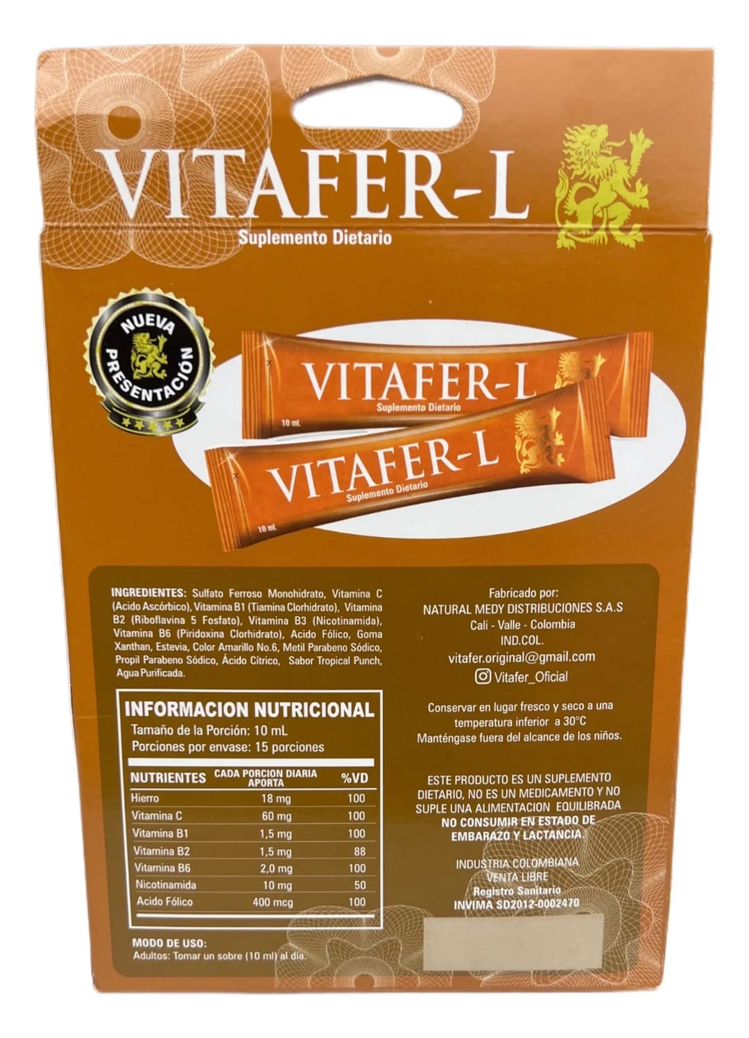 Vitafer-L Caja con 16 sobres de 10 ml